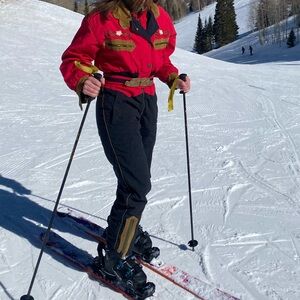 Bogner Women's Red and Black Ski Suit